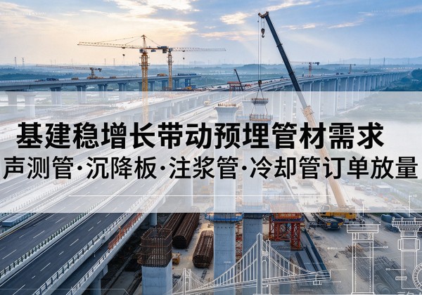 泉州基建稳增长带动预埋监测管材需求，声测管、沉降板、注浆管订单持续放量